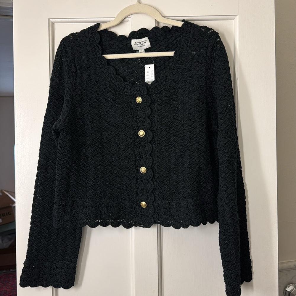 J.Crew Collection Crochet cropped cardigan sweater BS948 - Picture 8 of 12